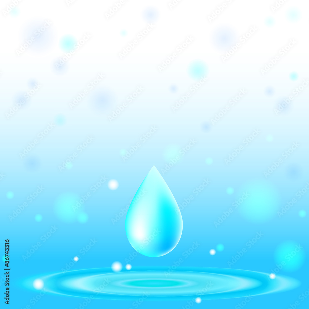 Water surface after collision with drop. Fallen drop on the water surface. Nature and environment background Water surface after collision with drop. Fallen drop on the water surface. Nature and environment background