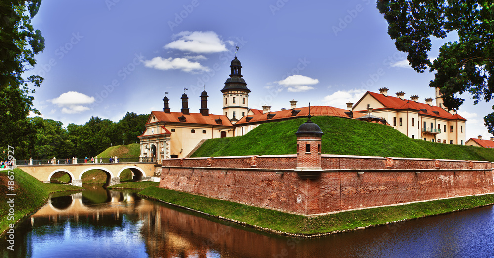 Naklejka premium Beautiful Nesvizh castle in Belarus