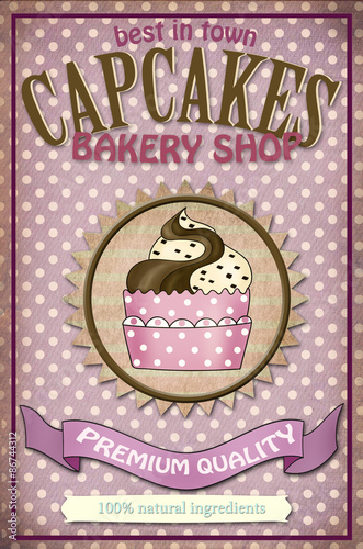 vintage cupcake poster design