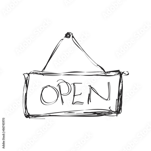 Simple doodle of an open sign