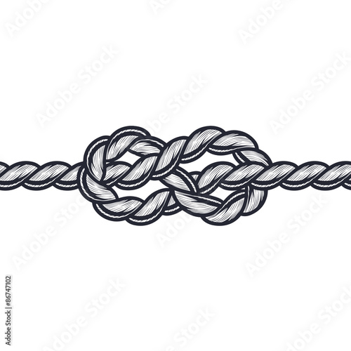 Rope knot isolated on a white background