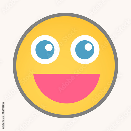 Joyful - Cartoon Smiley Vector Face