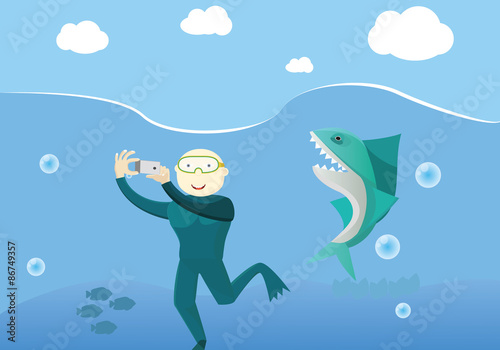 Extreme selfie illustration