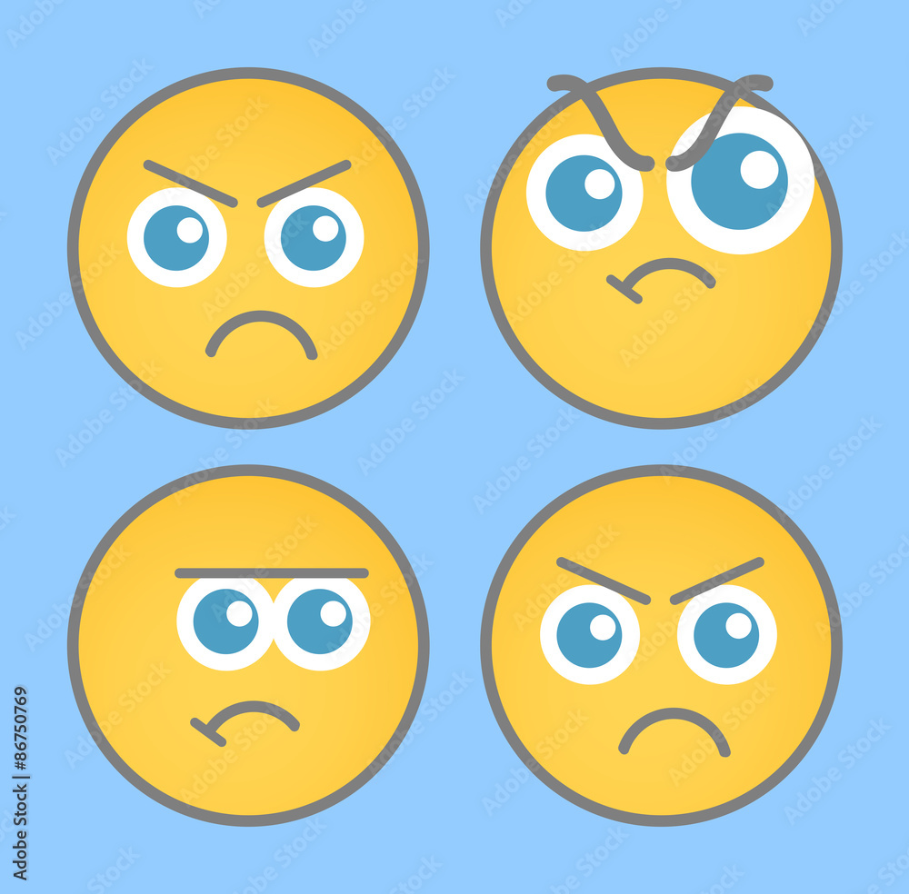 Angry Smiley Vector Set Angry Smiley Vector Set
