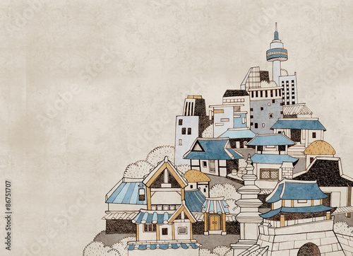 Photography Seoul city and Korean architecture