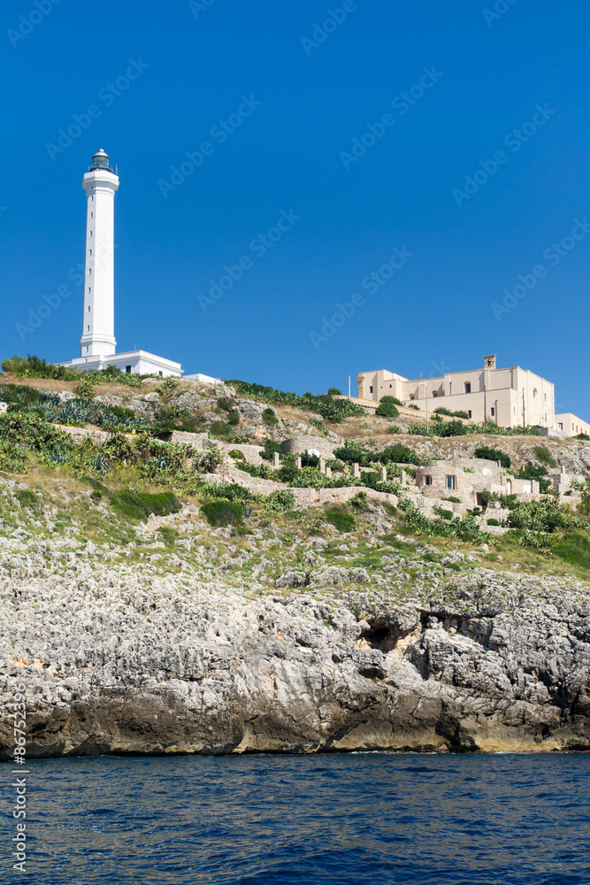 the white lighthouse of Santa Maria di Leuca, south Italy