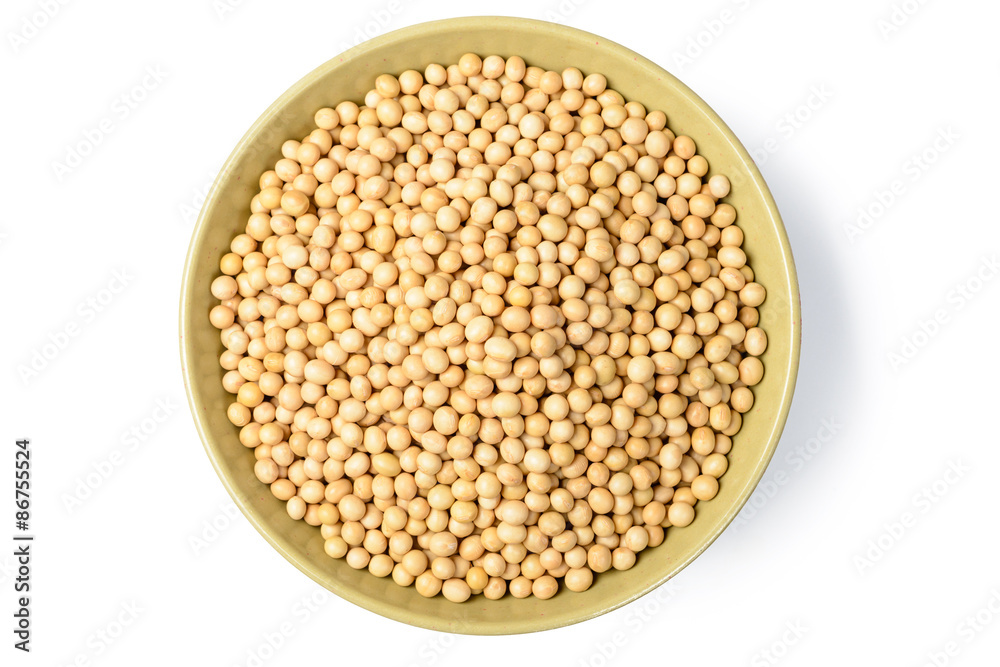 soybean in the bowl on white, tilt shift lens soybean in the bowl on white, tilt shift lens