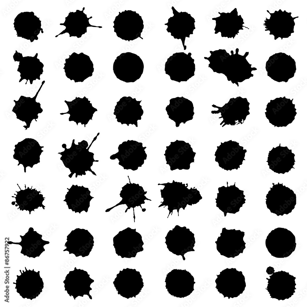 ink splash collection, set of 64 drops ink splash collection, set of 64 drops