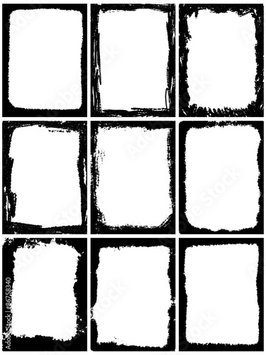 Abstract grunge frame set. Background vector chalk texture on chalkboard.