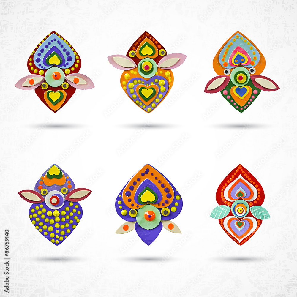 Flower orchid. Vector eps 10. Set of front face bloom. Made of paper. Flower orchid. Vector eps 10. Set of front face bloom. Made of paper.