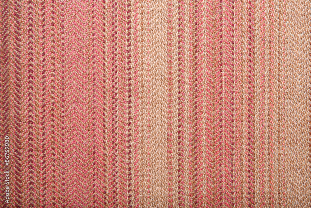 Handmade fabric with red texture. Clothes background