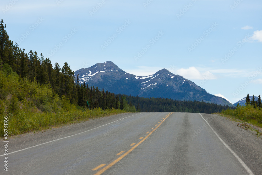 Alaska Highway taiga wilderness Yukon Canada