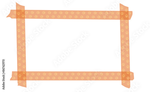 Cat paw washi tape frame
