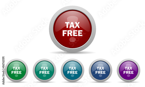 tax free vector icons set