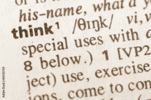 Dictionary definition of word think