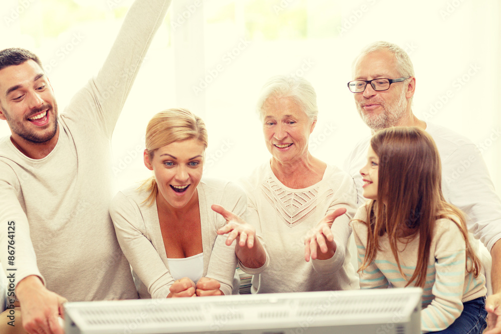 happy family watching tv at home happy family watching tv at home