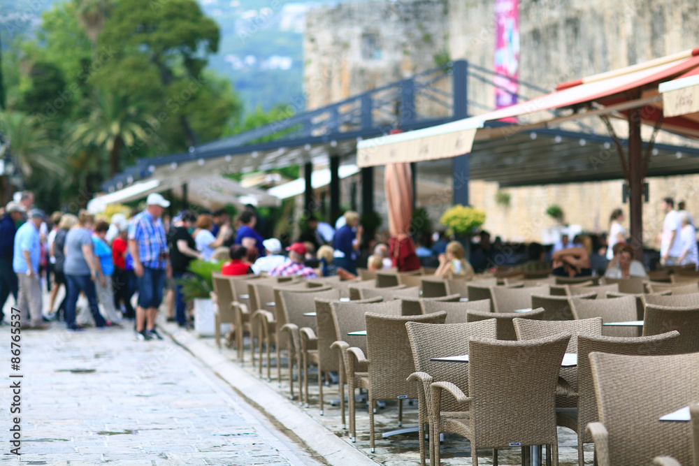 Obraz premium European town on the coast attractions architectural elements