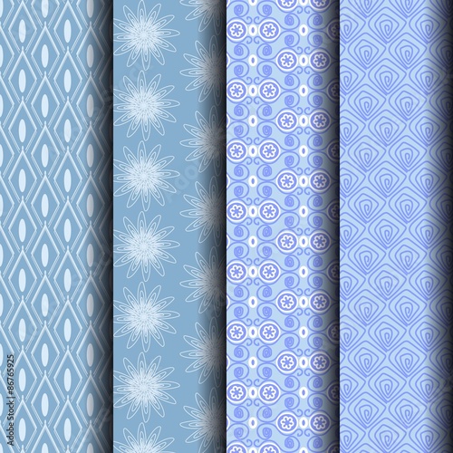 Set designer blue geometric patterns