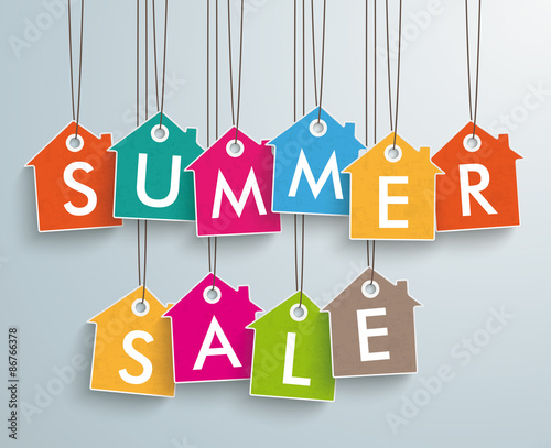 Colored Price Sticker Houses Summer Sale