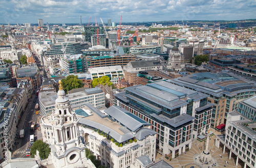 LONDON  UK - AUGUST 9  2014. City of London view from st. Paul cathedral