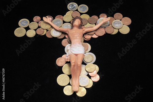 Bild auf Leinwand Christ and Money