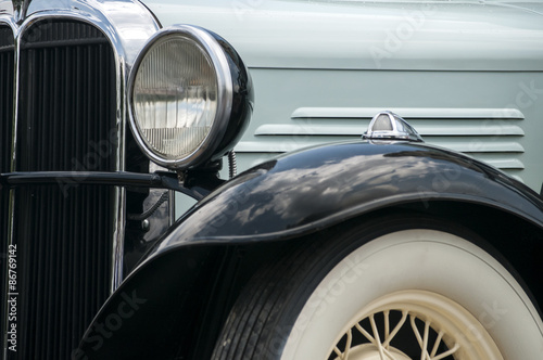 Detail of elegant old classic retro vintage car