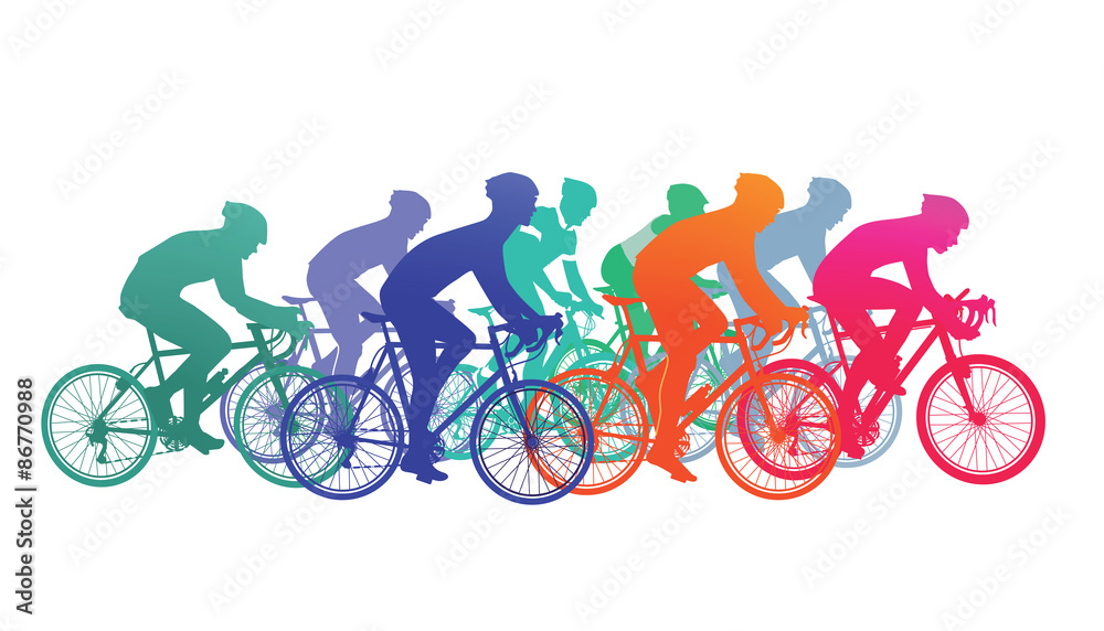 Obraz premium Gruppe von Radfahrer im Fahrradrennen 