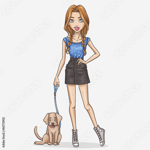 Girl with a dog