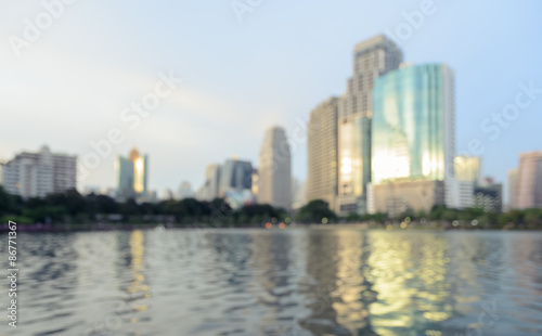 Blurred city skyline background © boonsom