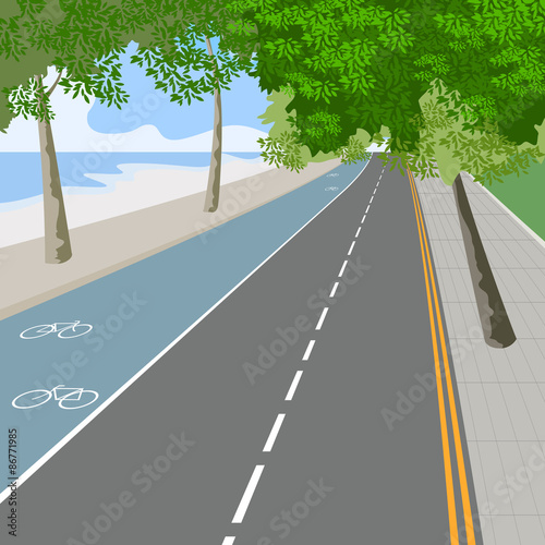 Bike lane,traffic sign nature landscape background