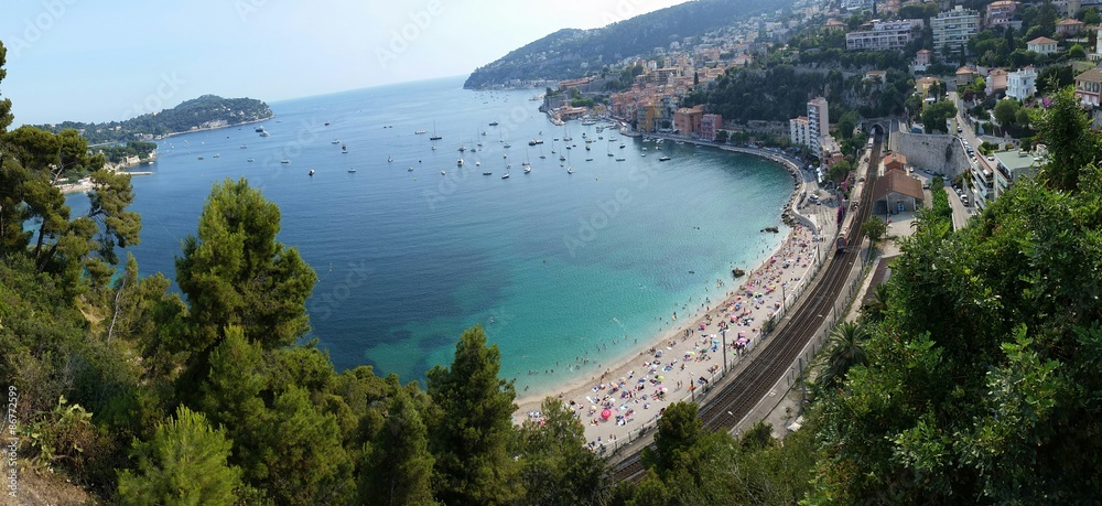 Obraz premium Villefranche-Sur-Mer photo panoramique de la plage