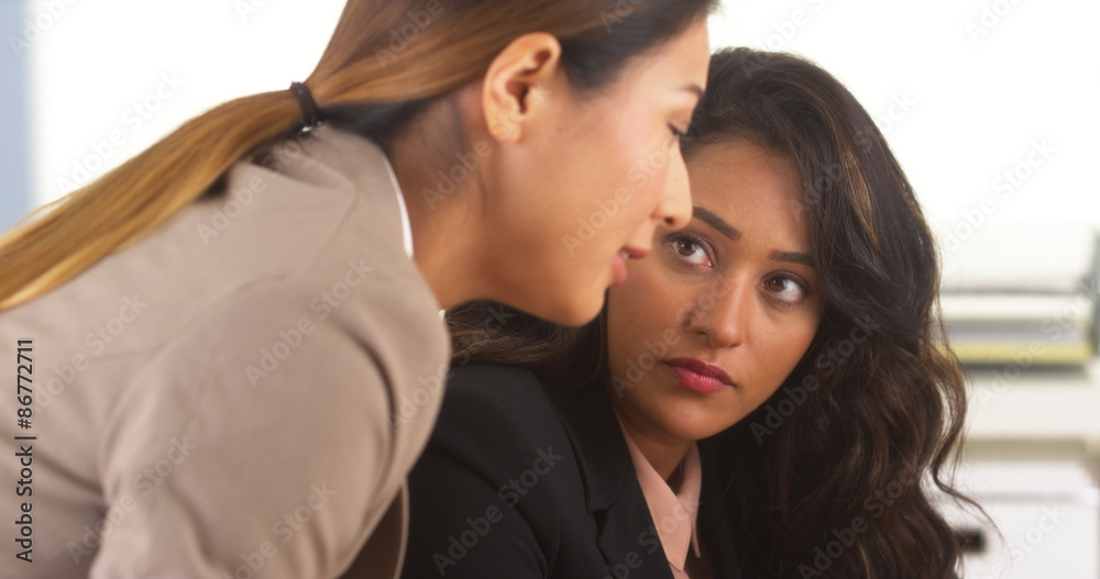 Mixed race business colleagues having a discussion