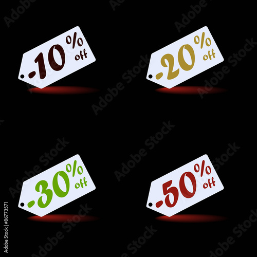 Shortcuts discount prices on a black background. Black Friday sales tag. EPS 10, vector.