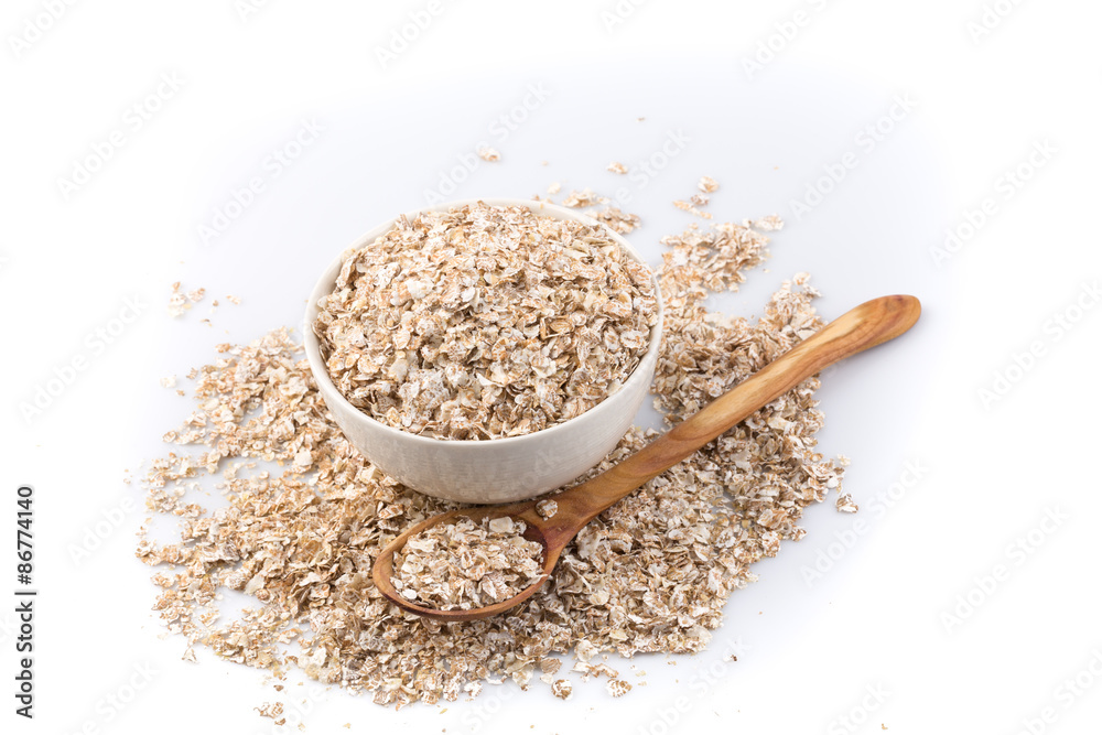 Oat flakes for Breakfast isolated on white background Oat flakes for Breakfast isolated on white background