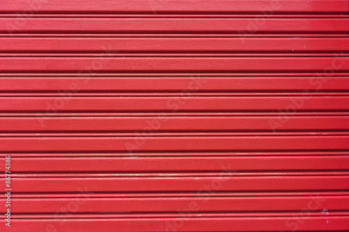 Red Painted corrugated metal door for Background