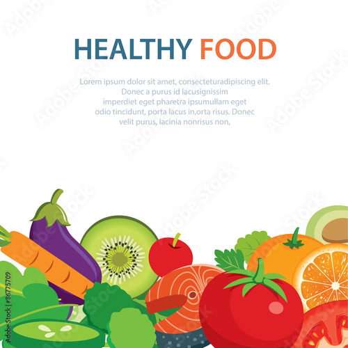 healthy and clean food concept flat design