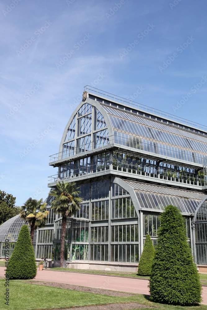 Greenhouse in park of la tête d'or in Lyon, France