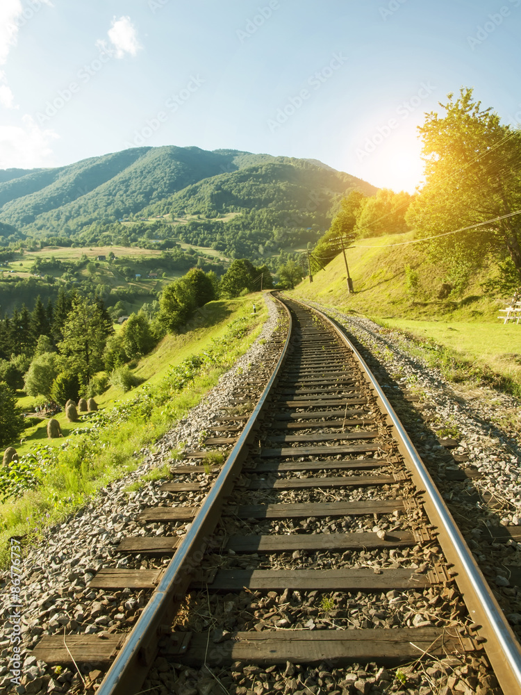 Fototapeta premium Railway in the mountains.