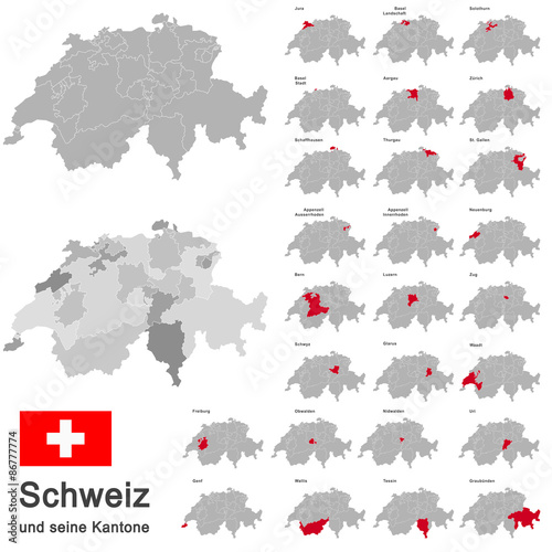 Switzerland and cantons photo