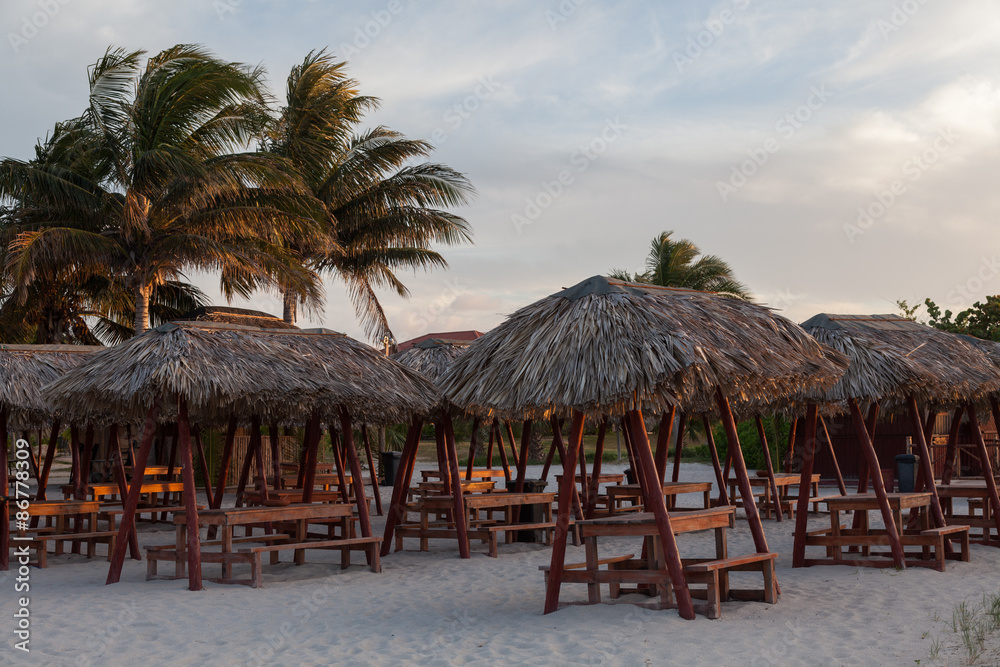 Bar on the sunset  beach