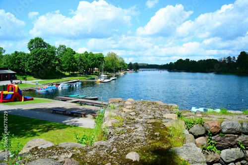 Galves lake and boats in the lake view photo