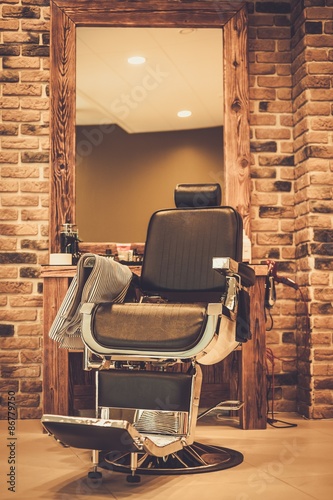 Fotografie Client's chair in barber shop