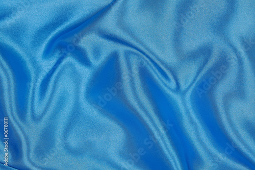 Blue Silk cloth of wavy abstract background