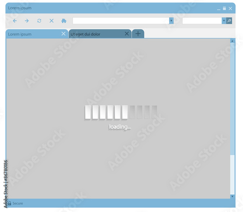 Website loading in flat style  web browser