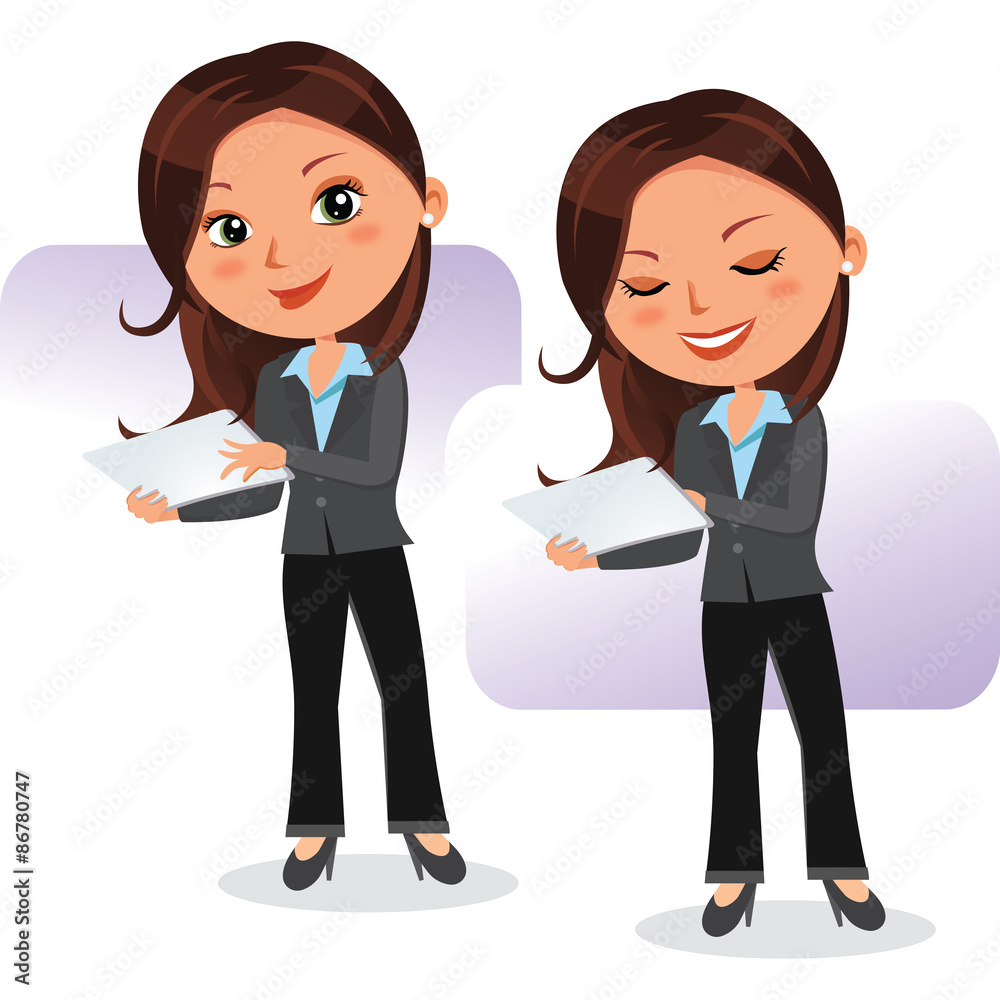 Business woman with tablet. Beautiful business woman presenting work with a touchscreen tablet. Business woman with tablet. Beautiful business woman presenting work with a touchscreen tablet.