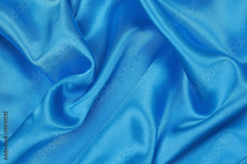 Blue Silk cloth of wavy abstract background