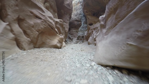 Hiking in the little wild horse slot canyon photo