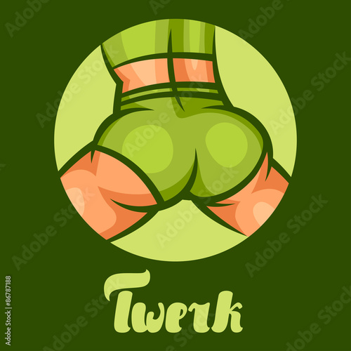 Twerk and booty dance illustration for dancing studio