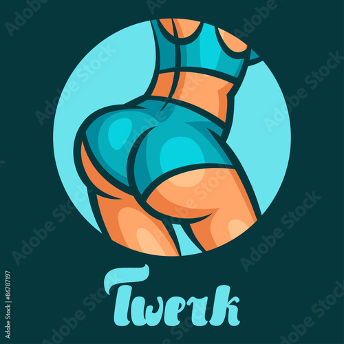 Twerk and booty dance illustration for dancing studio