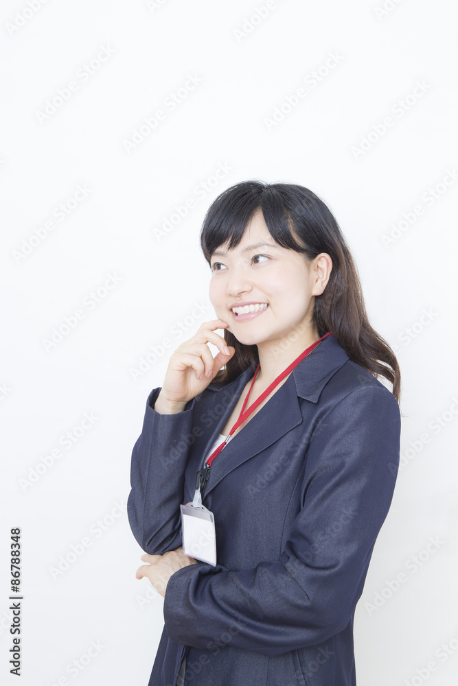 頬杖つくビジネスウーマン 頬杖つくビジネスウーマン